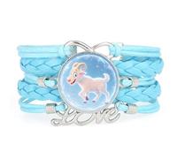 YAIEWNE Cute,Charm,Sheep,Quantum,Adjustable,Leather,Braided,Bracelet | Multilayer,Punk,Wristband,Handmade,Gift,Bangle,Accessory, Girlfriend,Lover,Ethnic,Friendship ,Birthday,Christmas,Music