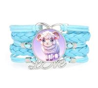 YAIEWNE Cute,Colorful,Sheep,Fault,Art,Adjustable,Leather,Braided,Bracelet | Multilayer,Punk,Wristband,Handmade,Gift,Bangle,Accessory, Girlfriend,Lover,Ethnic,Friendship ,Birthday,Christmas,Music