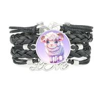 YAIEWNE Cute,Colorful,Sheep,Fault,Art,Adjustable,Leather,Braided,Bracelet | Multilayer,Punk,Wristband,Handmade,Gift,Bangle,Accessory, Girlfriend,Lover,Ethnic,Friendship ,Birthday,Christmas,Music