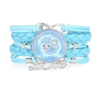 YAIEWNE Cute,Unique,Sheep,Projection,Adjustable,Leather,Braided,Bracelet | Multilayer,Punk,Wristband,Handmade,Gift,Bangle,Accessory, Girlfriend,Lover,Ethnic,Friendship ,Birthday,Christmas,Music