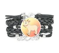 YAIEWNE Digital,Cute,Sheep,Fault,Art,Adjustable,Leather,Braided,Bracelet | Multilayer,Punk,Wristband,Handmade,Gift,Bangle,Accessory, Girlfriend,Lover,Ethnic,Friendship ,Birthday,Christmas,Music