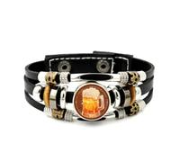 YAIEWNE Men's Leather Bracelet, Beer Festival Bottle Cheers Projection Adjustable Leather Braided Bracelet, Ethnic Handmade Bangle, Friendship Accessory Birthday Christmas Gift