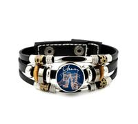 YAIEWNE Men's Leather Bracelet, Beer Festival Digital Personality Circuit Board Adjustable Leather Braided Bracelet, Ethnic Handmade Bangle, Friendship Accessory Birthday Christmas Gift
