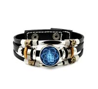 YAIEWNE Men's Leather Bracelet, Beer Festival Geometry Gradation Quantum Entanglement Adjustable Leather Braided Bracelet, Ethnic Handmade Bangle, Accessory Birthday Christmas Gift