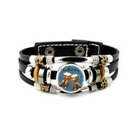 YAIEWNE Men's Leather Bracelet, Beer Festival Ice Summer Mechanical Steam Adjustable Leather Braided Bracelet, Ethnic Handmade Bangle, Accessory Birthday Christmas Gift