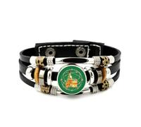 YAIEWNE Men's Leather Bracelet, Beer Festival Personality Star Topology Adjustable Leather Braided Bracelet, Ethnic Handmade Bangle, Friendship Accessory Birthday Christmas Gift