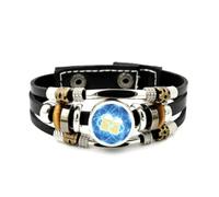 YAIEWNE Men's Leather Bracelet, Beer Festival Science Cheers Quantum Entanglement Adjustable Leather Braided Bracelet, Ethnic Handmade Bangle, Accessory Birthday Christmas Gift