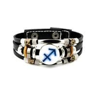 YAIEWNE Men's Leather Bracelet, Sagittarius Arrow Universe Quantum Entanglement Adjustable Leather Layered Braided Bracelet, Ethnic Handmade Bangle, Friendship Accessory Birthday Christmas Gift