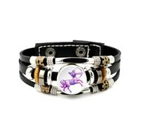 YAIEWNE Men's Leather Bracelet, Sagittarius Warrior High-End Spectral Diffraction Adjustable Leather Layered Braided Bracelet, Ethnic Handmade Bangle, Friendship Accessory Birthday Christmas Gift
