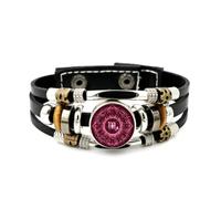 YAIEWNE Men's Leather Bracelet, Scorpio Compass Pray Luck Projection Adjustable Leather Layered Braided Bracelet, Rock Roll Ethnic Handmade Bangle, Friendship Accessory Birthday Christmas Gift