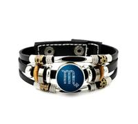 YAIEWNE Men's Leather Bracelet, Scorpio Literary High-End Star Topology Adjustable Leather Layered Braided Bracelet, Music Ethnic Handmade Bangle, Friendship Accessory Birthday Christmas Gift