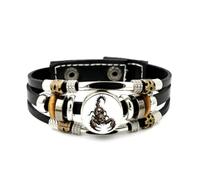 YAIEWNE Men's Leather Bracelet, Scorpio Mechanical Scorpion Art Steam Punk Adjustable Leather Layered Braided Bracelet, Punk Ethnic Handmade Bangle, Friendship Accessory Birthday Christmas Gift