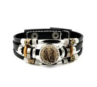 YAIEWNE Men's Leather Bracelet, Scorpio Mechanical Scorpion Pray Luck Steam Punk Adjustable Leather Layered Braided Bracelet, Punk Ethnic Handmade Bangle, Friendship Accessory Birthday Christmas Gift