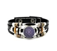 YAIEWNE Men's Leather Bracelet, Scorpio Scorpion Art Star Topology Adjustable Leather Layered Braided Bracelet, Music Ethnic Handmade Bangle, Friendship Accessory Birthday Christmas Gift