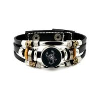 YAIEWNE Men's Leather Bracelet, Scorpio Scorpion Art Star Topology Adjustable Leather Layered Braided Bracelet, Music Ethnic Handmade Bangle, Friendship Accessory Birthday Christmas Gift