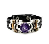 YAIEWNE Men's Leather Bracelet, Scorpio Scorpion Skull High-End Diffraction Adjustable Leather Layered Braided Bracelet, Punk Ethnic Handmade Bangle, Friendship Accessory Birthday Christmas Gift