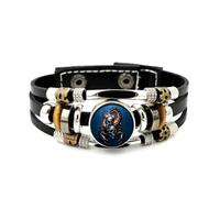 YAIEWNE Men's Leather Bracelet, Scorpio Skull Eyes Art Dark Heavy Adjustable Leather Layered Braided Bracelet, Punk Ethnic Handmade Bangle, Friendship Accessory Birthday Christmas Gift
