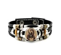 YAIEWNE Men's Leather Bracelet, Scorpio Skull Mechanical Mysterious Steam Punk Adjustable Leather Layered Braided Bracelet, Punk Ethnic Handmade Bangle, Friendship Accessory Birthday Christmas Gift