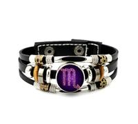 YAIEWNE Men's Leather Bracelet, Scorpio Solder Joint High-End Circuit Board Adjustable Leather Layered Braided Bracelet, Punk Ethnic Handmade Bangle, Friendship Accessory Birthday Christmas Gift