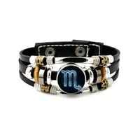 YAIEWNE Men's Leather Bracelet, Scorpio Universe Star Sign Quantum Entanglement Adjustable Leather Layered Braided Bracelet, Ethnic Handmade Bangle, Friendship Accessory Birthday Christmas Gift