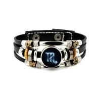 YAIEWNE Men's Leather Bracelet, Scorpio Zodiac Arrow Universe Particle Flow Adjustable Leather Layered Braided Bracelet, Punk Ethnic Handmade Bangle, Friendship Accessory Birthday Christmas Gift