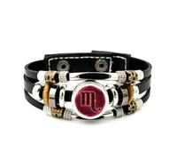 YAIEWNE Men's Leather Bracelet, Scorpio Zodiac Galaxy Wave Projection Adjustable Leather Layered Braided Bracelet, Rock Roll Ethnic Handmade Bangle, Friendship Accessory Birthday Christmas Gift
