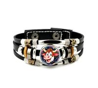 YAIEWNE Men's Leather Bracelet, Taurus Happy Cattle Head Galaxy Diffraction Adjustable Leather Layered Braided Bracelet, Punk Ethnic Handmade Bangle, Friendship Accessory Birthday Christmas Gift
