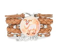 YAIEWNE Texture,Cute,Sheep,Dream,Nebula,Adjustable,Leather,Braided,Bracelet | Multilayer,Punk,Wristband,Handmade,Gift,Bangle,Accessory, Girlfriend,Lover,Ethnic,Friendship ,Birthday,Christmas,Music