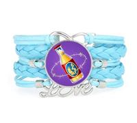 YAIEWNE Women's Bracelet, Beer Festival High-End Artistic Star Topology Adjustable Leather Braided Bracelet, Ethnic Wristband Bangle, Love Accessory Birthday Christmas Gift Blue
