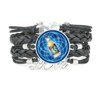 YAIEWNE Women's Bracelet, Beer Festival Hops Drink A Lot Quantum Entanglement Adjustable Leather Braided Bracelet, Ethnic Wristband Bangle, Accessory Birthday Christmas Gift Black