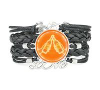 YAIEWNE Women's Bracelet, Beer Festival Pulse Happy Projection Adjustable Leather Braided Bracelet, Ethnic Wristband Bangle, Love Accessory Birthday Christmas Gift Black