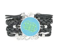 YAIEWNE Women's Bracelet, Beer Festival Summer Drink Time Circuit Board Adjustable Leather Braided Bracelet, Ethnic Wristband Bangle, Love Accessory Birthday Christmas Gift Black