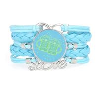 YAIEWNE Women's Bracelet, Beer Festival Summer Drink Time Circuit Board Adjustable Leather Braided Bracelet, Ethnic Wristband Bangle, Love Accessory Birthday Christmas Gift Blue
