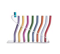 Yair Emanuel Aluminium Hanukkah Menorah with 9 Candle Holders, Sticks Design, Multicolour
