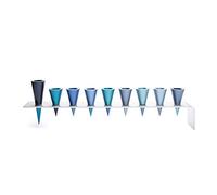 Yair Emanuel Anodized Aluminum Hanukkah Menorah with Blue & Turquoise Cones