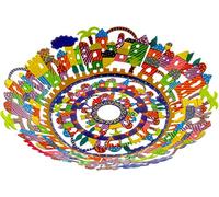 Yair Emanuel Hand Painted Laser Cut Metal Bowl, 25 Centimetres, Jerusalem Design