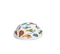 Yair Emanuel Kippah - Embroidered - Children - Airplanes White