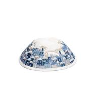 Yair Emanuel Kippah - Embroidered - Full Jerusalem- Blue