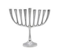 Yair Emanuel Large Hannukah Menorah Hammered Aluminum Classic Chanuka Hanukia 13" X 12.2" Judaica Gift