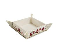 Yair Emanuel Matzah Box for Seder - Holder For Passover Bread -Embroidered Folding Basket (Pomegranates (MB-2))
