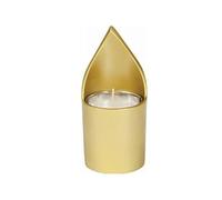 Yair Emanuel Memorial Candle Holder - Elegant Gold Anodized Aluminum - 5” Tall - Jewish Yahrzeit & Memorial Candle Holder