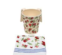 Yair Emanuel Natla Hand Washing Cup with Matching Towel for Netilat Yadayim Melamine - Jewish Judaica Gift (Pomegranates 2 NYOTT-17)