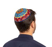 Yair Emanuel Star of David Multi Color Embroidered Kippah Kippa Skullcap, Yarmulka Judaica Jewish | YME-11M, Colorfull