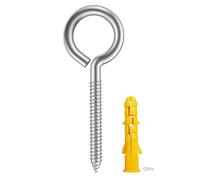YAIRMIS 20 Pieces 304Stainless Steel Screw-in Hooks, Hook Bolt Screw with a Round Screw Hook Lengthened Hook