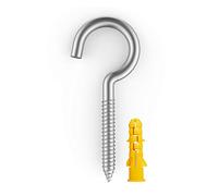 YAIRMIS 20 Pieces of 304 Stainless Steel Kits, Ceiling Cup Hook Screw Hooks, Ring Screws for Home, Office and Outdoor use, Lighting Hook Racks, self-Tapping Hooks, Hooks (VF006-3.5-20-UK)