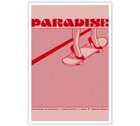 YAISJNSH Retro Red Trendy High Heels Skateboard Posters Rock Hippie Spiritual Tequila Canvas Wall Art Red Paradise Magazine Cover Prints For Girl Home Bedroom Dorm Wall Decor 12x16in Unframed