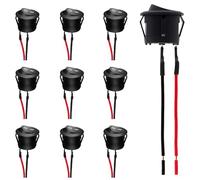 YAISUHCHNYE 10 PCS Round Rocker Switches 20mm Latching Toggle Switch Snap-In Boat Switch with 100mm Wires Pre-Wired AC 6A/250V 10A/125V SPST 2 Pin Switches for Car Truck Motorcycle Boat Marine