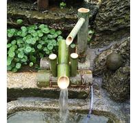 YAIUNHIQ Bamboo Fountain Kit Solar Powered Garden Waterfall, 50CM Green