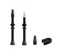 YAIYEFU 2 Pcs Black Tubeless Presta Valve Stem, Durable Super Light Alloy Presta Valve Stem Kit with Valve Core Remover Tool and Valve Stem for Bicycles and Road Bikes Bike Accessories(60mm)