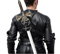 YAIZLBCA Medieval Faux Leather Back Sword Frog, Vintage Adjustable Sword Holster, Middle Ages Back Sword Sheath Holder